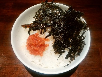 平日のみサービスの「明太子追い飯」