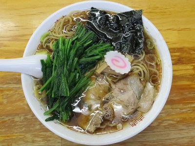 青島ラーメン＋茹ほうれん草100円トッピング
