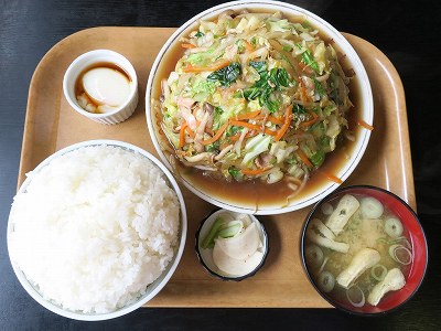 野菜炒め定食 大盛り