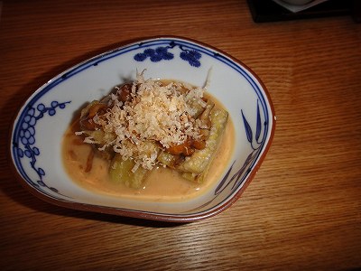 焼き茄子の胡麻酢和え